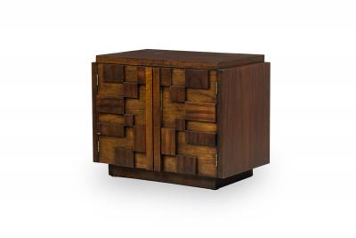  Lane Furniture Pair of Lane Furniture Modern Mahogany Cube Nightstands Bedside Tables