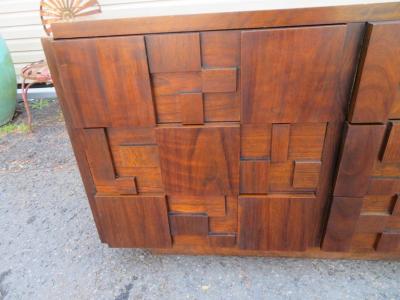  Lane Furniture Paul Evans Inspired Brutalist Mosaic Credenza from Lane Mid Century Modern