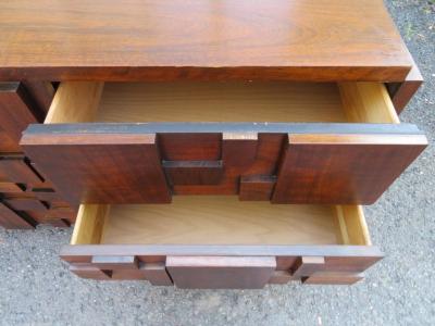  Lane Furniture Paul Evans Inspired Brutalist Mosaic Credenza from Lane Mid Century Modern