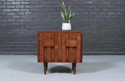  Lane Furniture Single Mid Century Brutalist Modern Staccato Night Stand by Lane