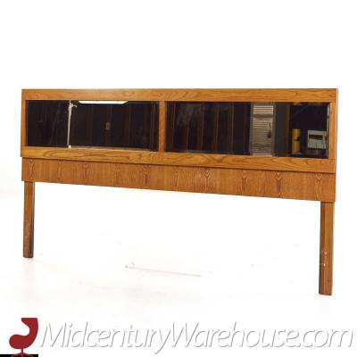  Lane Staccato Lane Staccato Brutalist Mid Century Oak and Mirror King Headboard