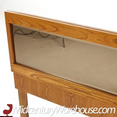  Lane Staccato Lane Staccato Brutalist Mid Century Oak and Mirror King Headboard