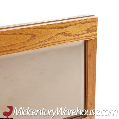  Lane Staccato Lane Staccato Brutalist Mid Century Oak and Mirror King Headboard