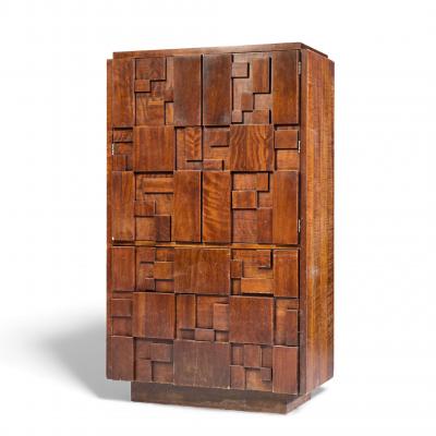  Lane Staccato Lane Staccato Brutalist Mid Century Walnut Armoire Dresser