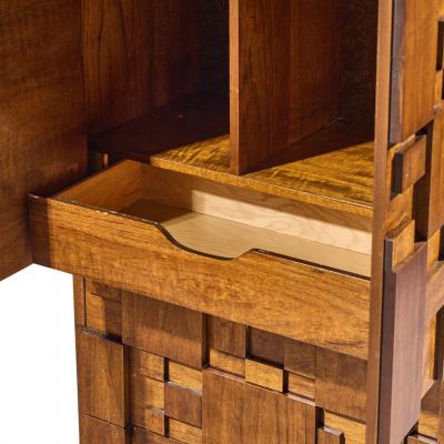  Lane Staccato Lane Staccato Brutalist Mid Century Walnut Armoire Dresser