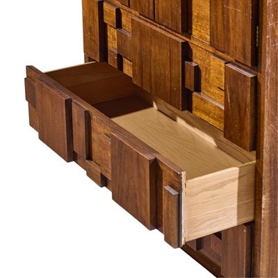  Lane Staccato Lane Staccato Brutalist Mid Century Walnut Armoire Dresser