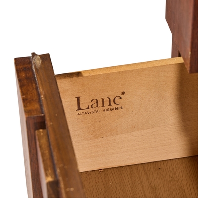  Lane Staccato Lane Staccato Brutalist Mid Century Walnut Armoire Highboy Dresser