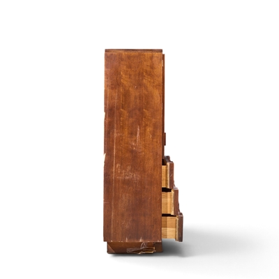  Lane Staccato Lane Staccato Brutalist Mid Century Walnut Armoire Highboy Dresser