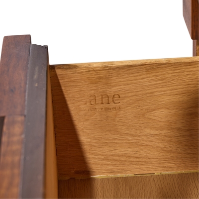  Lane Staccato Lane Staccato Brutalist Mid Century Walnut Armoire Highboy Dresser