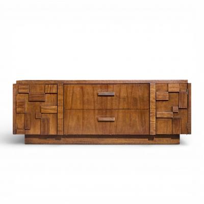 Lane Staccato Lane Staccato Brutalist Mid Century Walnut Credenza