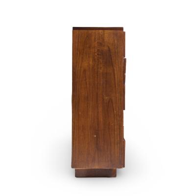  Lane Staccato Lane Staccato Brutalist Mid Century Walnut Highboy Dresser