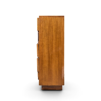  Lane Staccato Lane Staccato Brutalist Mid Century Walnut Highboy Dresser