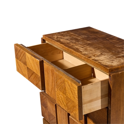  Lane Staccato Lane Staccato Brutalist Mid Century Walnut Highboy Dresser