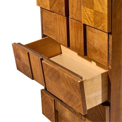  Lane Staccato Lane Staccato Brutalist Mid Century Walnut Highboy Dresser