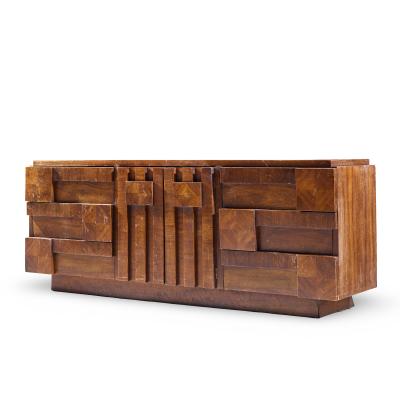  Lane Staccato Lane Staccato Brutalist Mid Century Walnut Lowboy Dresser