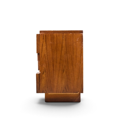  Lane Staccato Lane Staccato Brutalist Mid Century Walnut Lowboy Dresser