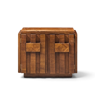  Lane Staccato Lane Staccato Brutalist Mid Century Walnut Nightstand