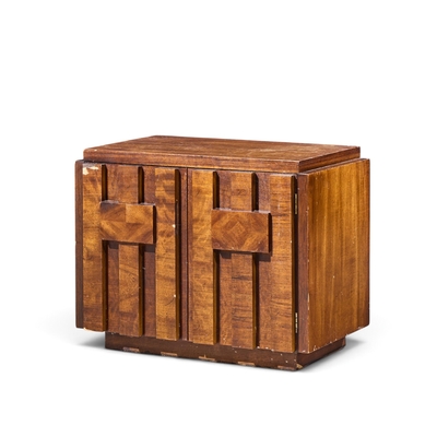  Lane Staccato Lane Staccato Brutalist Mid Century Walnut Nightstands Pair