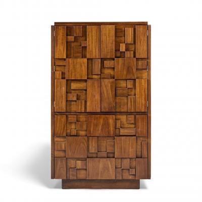  Lane Staccato Lane Staccato Mid Century Brutalist Walnut Armoire