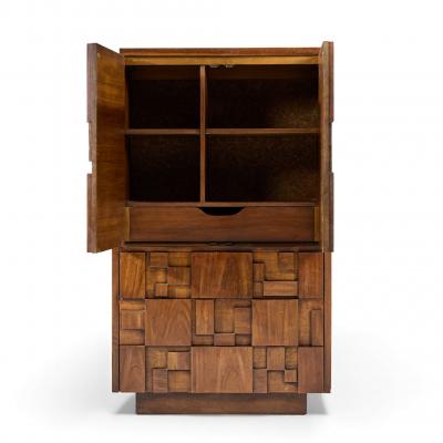  Lane Staccato Lane Staccato Mid Century Brutalist Walnut Armoire
