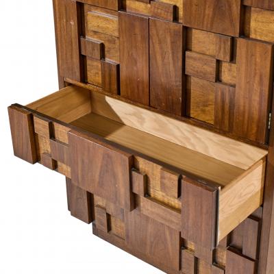  Lane Staccato Lane Staccato Mid Century Brutalist Walnut Armoire