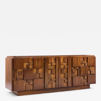  Lane Staccato Lane Staccato Mid Century Brutalist Walnut Lowboy Dresser