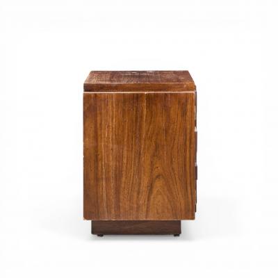  Lane Staccato Lane Staccato Mid Century Brutalist Walnut Nightstands Pair