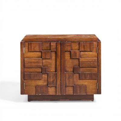  Lane Staccato Lane Staccato Mid Century Brutalist Walnut Nightstands Pair