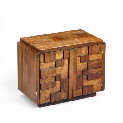  Lane Staccato Lane Staccato Mid Century Brutalist Walnut Nightstands Pair