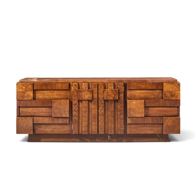  Lane Staccato Lane Staccato Mid Century Walnut Brutalist Lowboy Dresser