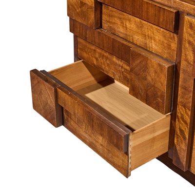  Lane Staccato Lane Staccato Mid Century Walnut Brutalist Lowboy Dresser