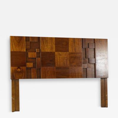  Lane Staccato Lane Staccato Mid Century Walnut Brutalist Queen Headboard