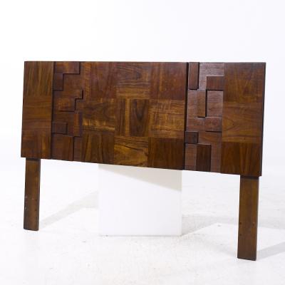  Lane Staccato Lane Staccato Mid Century Walnut Queen Brutalist Headboard