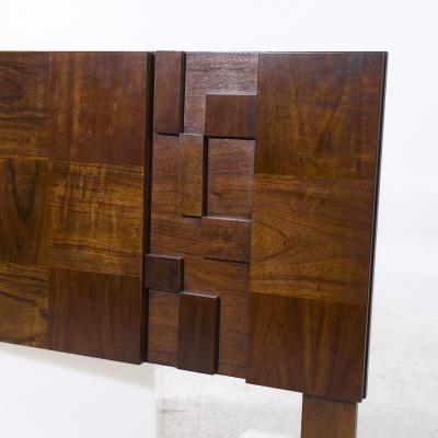  Lane Staccato Lane Staccato Mid Century Walnut Queen Brutalist Headboard