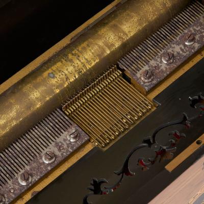  Langdorff Fils Antique marquetry wood music box by Langdorff Fils