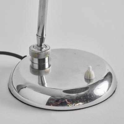 Lariolux 1940s Giovanni Michelucci Chrome Ministerial Table Lamp for Lariolux