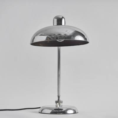  Lariolux 1940s Giovanni Michelucci Chrome Ministerial Table Lamp for Lariolux
