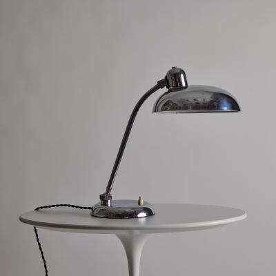  Lariolux 1940s Giovanni Michelucci Chrome Ministerial Table Lamp for Lariolux