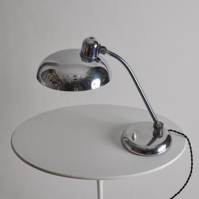  Lariolux 1940s Giovanni Michelucci Chrome Ministerial Table Lamp for Lariolux