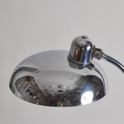  Lariolux 1940s Giovanni Michelucci Chrome Ministerial Table Lamp for Lariolux