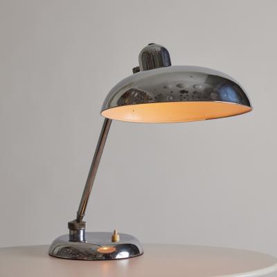  Lariolux 1940s Giovanni Michelucci Chrome Ministerial Table Lamp for Lariolux