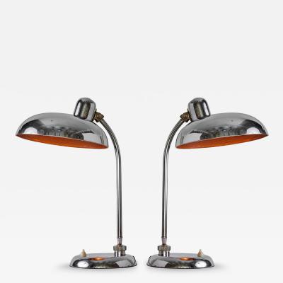  Lariolux 1940s Giovanni Michelucci Chrome Ministerial Table Lamp for Lariolux