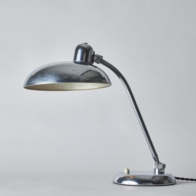  Lariolux 1940s Giovanni Michelucci Chrome Ministerial Table Lamp for Lariolux