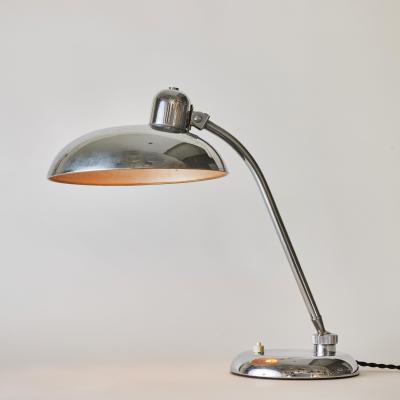  Lariolux 1940s Giovanni Michelucci Chrome Ministerial Table Lamp for Lariolux