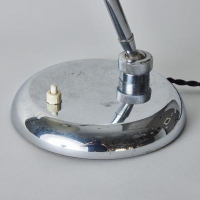  Lariolux 1940s Giovanni Michelucci Chrome Ministerial Table Lamp for Lariolux