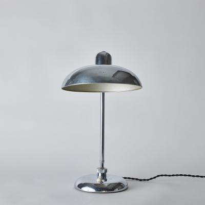  Lariolux 1940s Giovanni Michelucci Chrome Ministerial Table Lamp for Lariolux