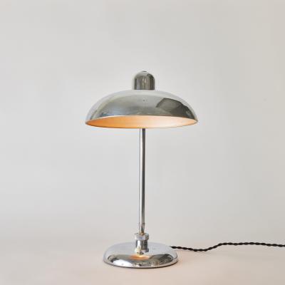  Lariolux 1940s Giovanni Michelucci Chrome Ministerial Table Lamp for Lariolux
