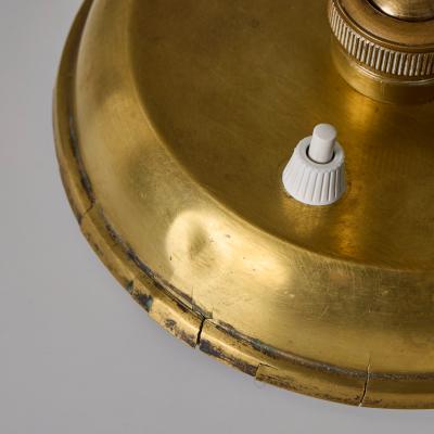  Lariolux 1940s Giovanni Michelucci Patinated Brass Adjustable Banker Lamp for Lariolux