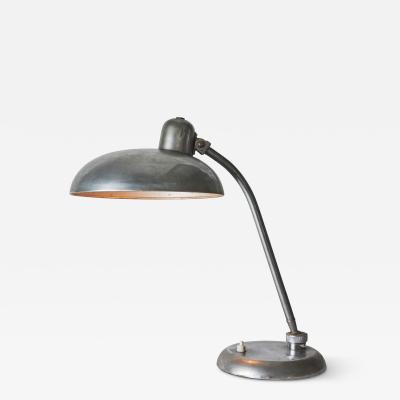  Lariolux 1940s Giovanni Michelucci Patinated Nickel Ministerial Table Lamp for Lariolux