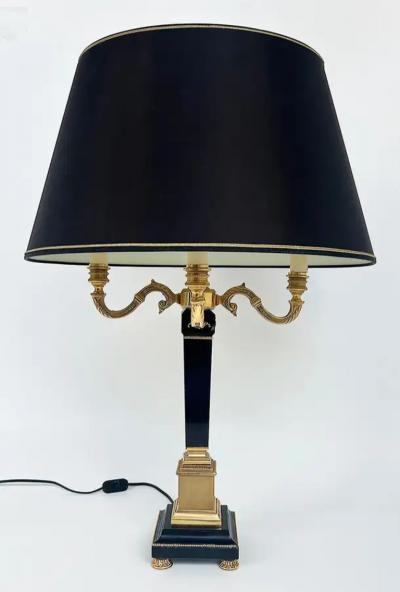  Laudarte Srl Laudarte SRL Italy Gilt Bronze Candelabra Marble Table Lamps Pair